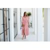 imageECOWISH Womens Maxi Shirt Dress  2025 Long Sleeve Button Casual Fall Aline Work Tiered Dresses with Belt and PocketsPink