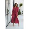 imageECOWISH Womens Maxi Shirt Dress  2025 Long Sleeve Button Casual Fall Aline Work Tiered Dresses with Belt and PocketsWine Red