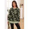 imageECOWISH Women Side Split Sweatshirt Fall Crewneck Long Sleeve Oversized Camo Shirts Casual Camouflage Print Pullover Tops472 Army Green