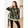 imageECOWISH Women Side Split Sweatshirt Fall Crewneck Long Sleeve Oversized Camo Shirts Casual Camouflage Print Pullover Tops472 Army Green