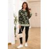 imageECOWISH Women Side Split Sweatshirt Fall Crewneck Long Sleeve Oversized Camo Shirts Casual Camouflage Print Pullover Tops472 Army Green
