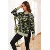 imageECOWISH Women Side Split Sweatshirt Fall Crewneck Long Sleeve Oversized Camo Shirts Casual Camouflage Print Pullover Tops472 Army Green