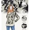 imageECOWISH Women Side Split Sweatshirt Fall Crewneck Long Sleeve Oversized Camo Shirts Casual Camouflage Print Pullover Tops472 Black Floral