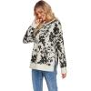 imageECOWISH Women Side Split Sweatshirt Fall Crewneck Long Sleeve Oversized Camo Shirts Casual Camouflage Print Pullover Tops472 Black Floral