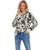 imageECOWISH Women Side Split Sweatshirt Fall Crewneck Long Sleeve Oversized Camo Shirts Casual Camouflage Print Pullover Tops472 Black Floral