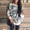 imageECOWISH Women Side Split Sweatshirt Fall Crewneck Long Sleeve Oversized Camo Shirts Casual Camouflage Print Pullover Tops923army Green