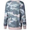 imageECOWISH Women Side Split Sweatshirt Fall Crewneck Long Sleeve Oversized Camo Shirts Casual Camouflage Print Pullover Tops923army Green