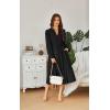 imageECOWISH Women Winter Casual Dress  V Neck Long Sleeve Midi Pleated Tiered Plaid Loose Maternity Holiday Picnic Dresses428 Black