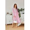imageECOWISH Women Winter Casual Dress  V Neck Long Sleeve Midi Pleated Tiered Plaid Loose Maternity Holiday Picnic Dresses428 Pink