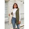 imageECOWISH Women Long Puffer Vest Fall Zip up Reversible Fleece Jacket 2025 Winter Warm Sleeveless Hooded Coat with Pockets462 Army Green
