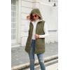 imageECOWISH Women Long Puffer Vest Fall Zip up Reversible Fleece Jacket 2025 Winter Warm Sleeveless Hooded Coat with Pockets462 Army Green