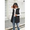 imageECOWISH Women Long Puffer Vest Fall Zip up Reversible Fleece Jacket 2025 Winter Warm Sleeveless Hooded Coat with Pockets462 Black