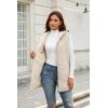 imageECOWISH Women Long Puffer Vest Fall Zip up Reversible Fleece Jacket 2025 Winter Warm Sleeveless Hooded Coat with Pockets462 Light Khaki