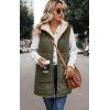 imageECOWISH Women Long Puffer Vest Fall Zip up Reversible Fleece Jacket 2025 Winter Warm Sleeveless Hooded Coat with PocketsArmy Green