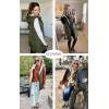 imageECOWISH Women Long Puffer Vest Fall Zip up Reversible Fleece Jacket 2025 Winter Warm Sleeveless Hooded Coat with PocketsArmy Green