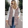 imageECOWISH Women Long Puffer Vest Fall Zip up Reversible Fleece Jacket 2025 Winter Warm Sleeveless Hooded Coat with PocketsBean Paste Pink