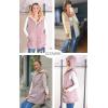 imageECOWISH Women Long Puffer Vest Fall Zip up Reversible Fleece Jacket 2025 Winter Warm Sleeveless Hooded Coat with PocketsBean Paste Pink