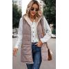 imageECOWISH Women Long Puffer Vest Fall Zip up Reversible Fleece Jacket 2025 Winter Warm Sleeveless Hooded Coat with PocketsBean Paste Pink
