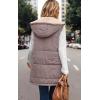 imageECOWISH Women Long Puffer Vest Fall Zip up Reversible Fleece Jacket 2025 Winter Warm Sleeveless Hooded Coat with PocketsBean Paste Pink