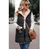 imageECOWISH Women Long Puffer Vest Fall Zip up Reversible Fleece Jacket 2025 Winter Warm Sleeveless Hooded Coat with PocketsBlack