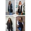 imageECOWISH Women Long Puffer Vest Fall Zip up Reversible Fleece Jacket 2025 Winter Warm Sleeveless Hooded Coat with PocketsBlack