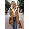 imageECOWISH Women Long Puffer Vest Fall Zip up Reversible Fleece Jacket 2025 Winter Warm Sleeveless Hooded Coat with PocketsBrown