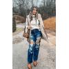 imageECOWISH Women Long Puffer Vest Fall Zip up Reversible Fleece Jacket 2025 Winter Warm Sleeveless Hooded Coat with PocketsCoffee
