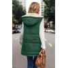 imageECOWISH Women Long Puffer Vest Fall Zip up Reversible Fleece Jacket 2025 Winter Warm Sleeveless Hooded Coat with PocketsGreen