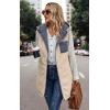 imageECOWISH Women Long Puffer Vest Fall Zip up Reversible Fleece Jacket 2025 Winter Warm Sleeveless Hooded Coat with PocketsGrey Blue