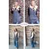 imageECOWISH Women Long Puffer Vest Fall Zip up Reversible Fleece Jacket 2025 Winter Warm Sleeveless Hooded Coat with PocketsGrey Blue