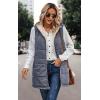 imageECOWISH Women Long Puffer Vest Fall Zip up Reversible Fleece Jacket 2025 Winter Warm Sleeveless Hooded Coat with PocketsGrey Blue
