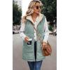 imageECOWISH Women Long Puffer Vest Fall Zip up Reversible Fleece Jacket 2025 Winter Warm Sleeveless Hooded Coat with PocketsGrey Green