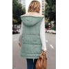 imageECOWISH Women Long Puffer Vest Fall Zip up Reversible Fleece Jacket 2025 Winter Warm Sleeveless Hooded Coat with PocketsGrey Green