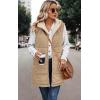 imageECOWISH Women Long Puffer Vest Fall Zip up Reversible Fleece Jacket 2025 Winter Warm Sleeveless Hooded Coat with PocketsLight Camel