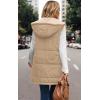 imageECOWISH Women Long Puffer Vest Fall Zip up Reversible Fleece Jacket 2025 Winter Warm Sleeveless Hooded Coat with PocketsLight Camel