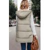 imageECOWISH Women Long Puffer Vest Fall Zip up Reversible Fleece Jacket 2025 Winter Warm Sleeveless Hooded Coat with PocketsLight Khaki
