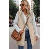 imageECOWISH Women Long Puffer Vest Fall Zip up Reversible Fleece Jacket 2025 Winter Warm Sleeveless Hooded Coat with PocketsLight Khaki