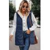 imageECOWISH Women Long Puffer Vest Fall Zip up Reversible Fleece Jacket 2025 Winter Warm Sleeveless Hooded Coat with PocketsNavy Blue