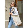 imageECOWISH Women Long Puffer Vest Fall Zip up Reversible Fleece Jacket 2025 Winter Warm Sleeveless Hooded Coat with PocketsNavy Blue