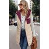 imageECOWISH Women Long Puffer Vest Fall Zip up Reversible Fleece Jacket 2025 Winter Warm Sleeveless Hooded Coat with PocketsWine Red