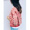 imageECOWISH Womens Casual Floral Zip Up Bomber Jacket Coat Lightweight Short Camo No Lining Outwear Tops Windbreaker with Pocket3303 Orange Red