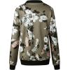 imageECOWISH Womens Casual Floral Zip Up Bomber Jacket Coat Lightweight Short Camo No Lining Outwear Tops Windbreaker with Pocket333 Army Green