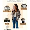 imageECOWISH Womens Casual Floral Zip Up Bomber Jacket Coat Lightweight Short Camo No Lining Outwear Tops Windbreaker with PocketCamouflage