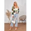 imageECOWISH Womens Cropped Cardigan Sweaters 2025 Fall Striped Color Block Long Sleeve Button Up Knit Sweater Y2k CoatsArmy Green