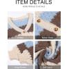 imageECOWISH Womens Cropped Cardigan Sweaters 2025 Fall Striped Color Block Long Sleeve Button Up Knit Sweater Y2k CoatsBlue