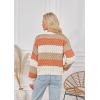 imageECOWISH Womens Cropped Cardigan Sweaters 2025 Fall Striped Color Block Long Sleeve Button Up Knit Sweater Y2k CoatsOrange