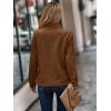 imageECOWISH Women Tops Quarter Zip Fall Winter Tunics Casual Oversized Pullover Ribbed Quilted V Neck Collared Outfits Loose 2025Coffee