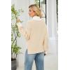 imageECOWISH Women Fall Pullover Sweater Turtleneck Plaid Long Sleeve Loose Casual Chunky Checked Knit Winter Sweaters Jumper Tops471 Beige