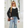 imageECOWISH Women Fall Pullover Sweater Turtleneck Plaid Long Sleeve Loose Casual Chunky Checked Knit Winter Sweaters Jumper Tops471 Black