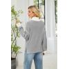 imageECOWISH Women Fall Pullover Sweater Turtleneck Plaid Long Sleeve Loose Casual Chunky Checked Knit Winter Sweaters Jumper Tops471 Grey